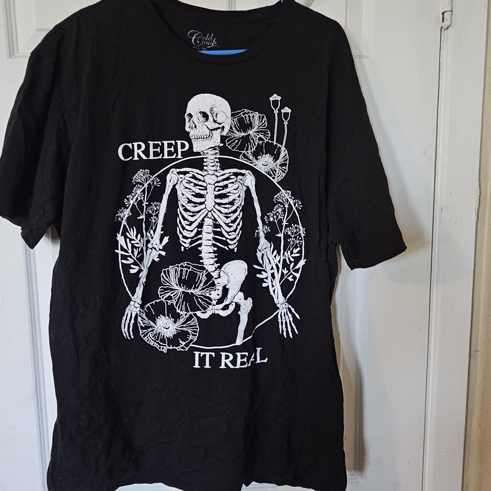 Cold Crush Black Tee with Skeleton Graphic